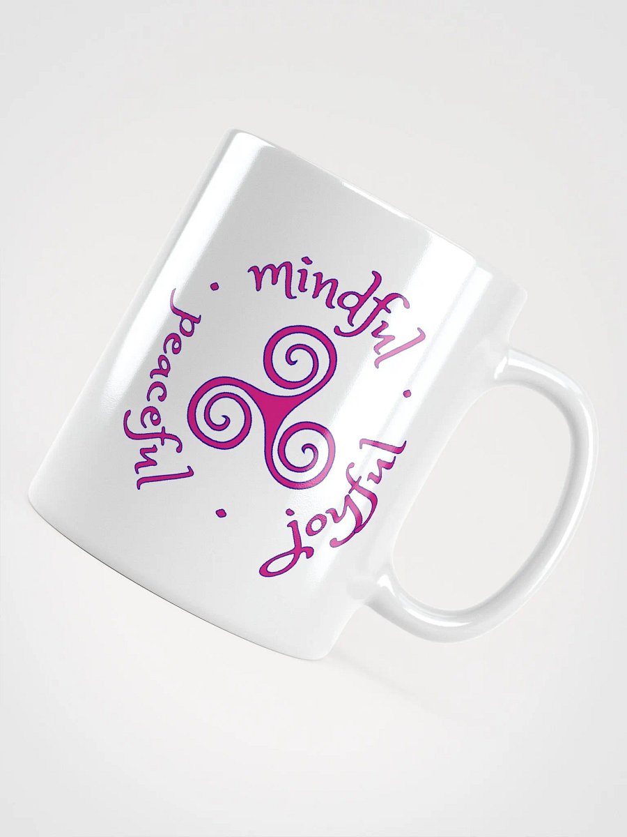Mindful Peaceful Joyful Dark Pink and Navy Ceramic Mug product image (7)
