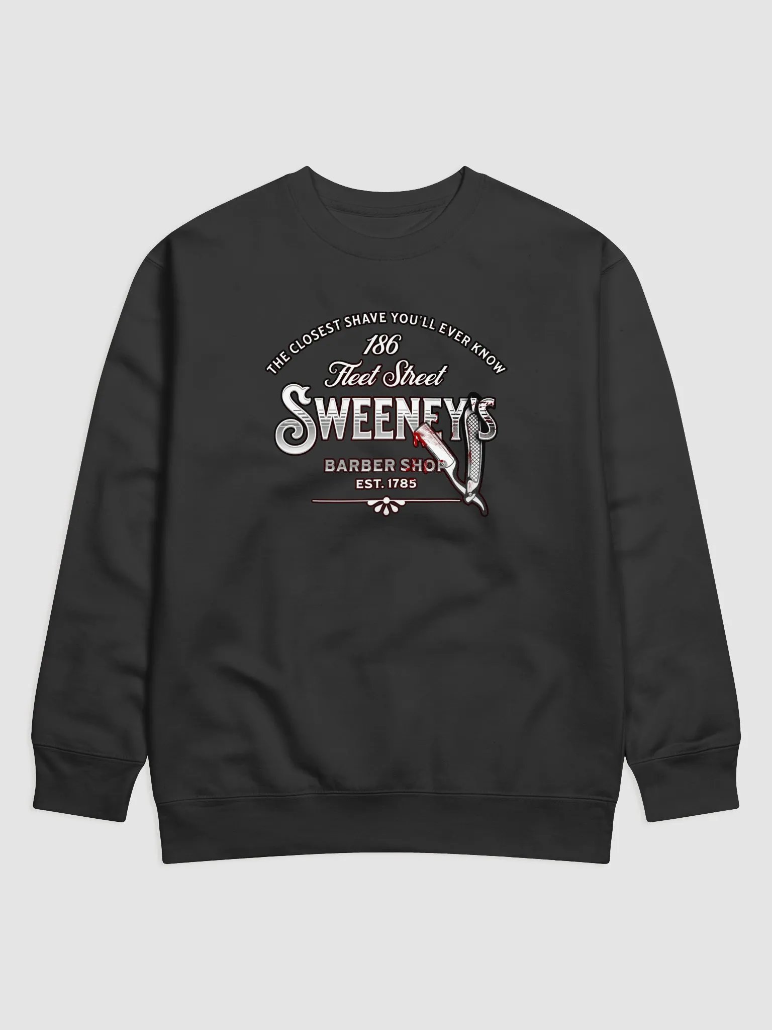 Sweeney Todd Barber Shop Sweatshirt – Premium Fleece Horror Musical Pullover product image (1)