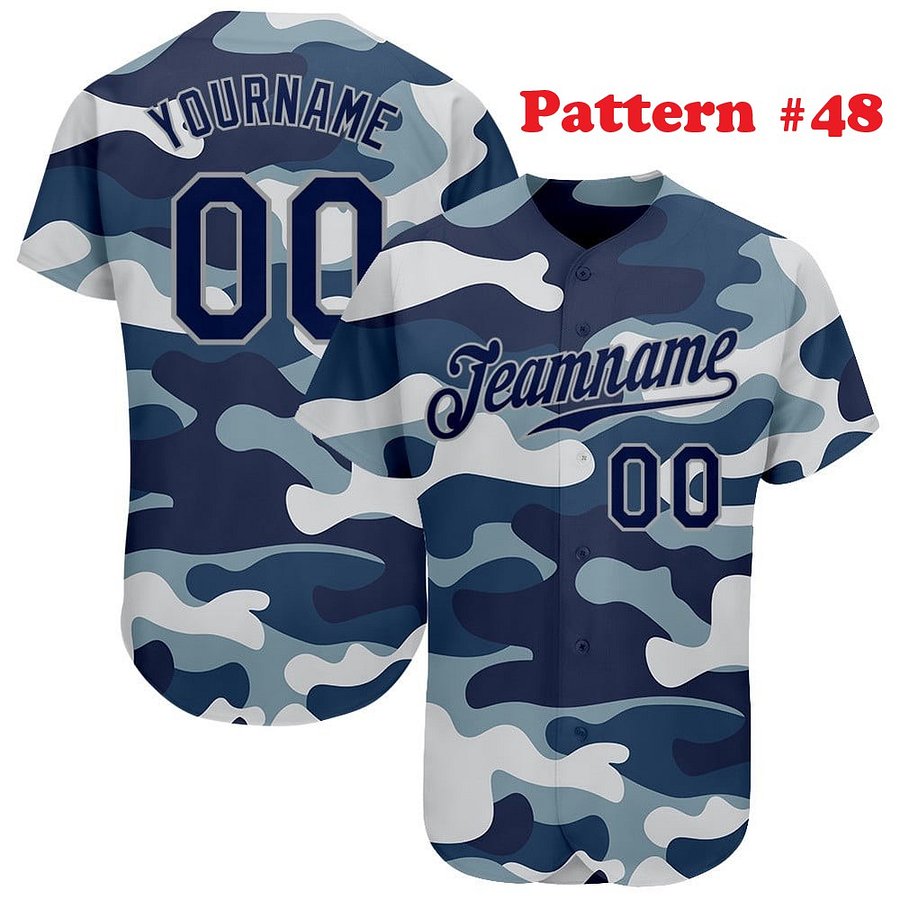 Authentic Baseball Jersey, Custom Baseball Jersey, Personalized Sport Jersey, Army Multi Colorful and Pattrens product image (192)