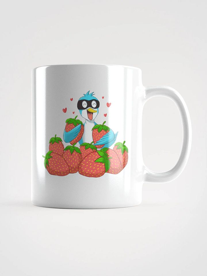 Happy Blue Bird Strawberry Thief white coffee mug product image (2)