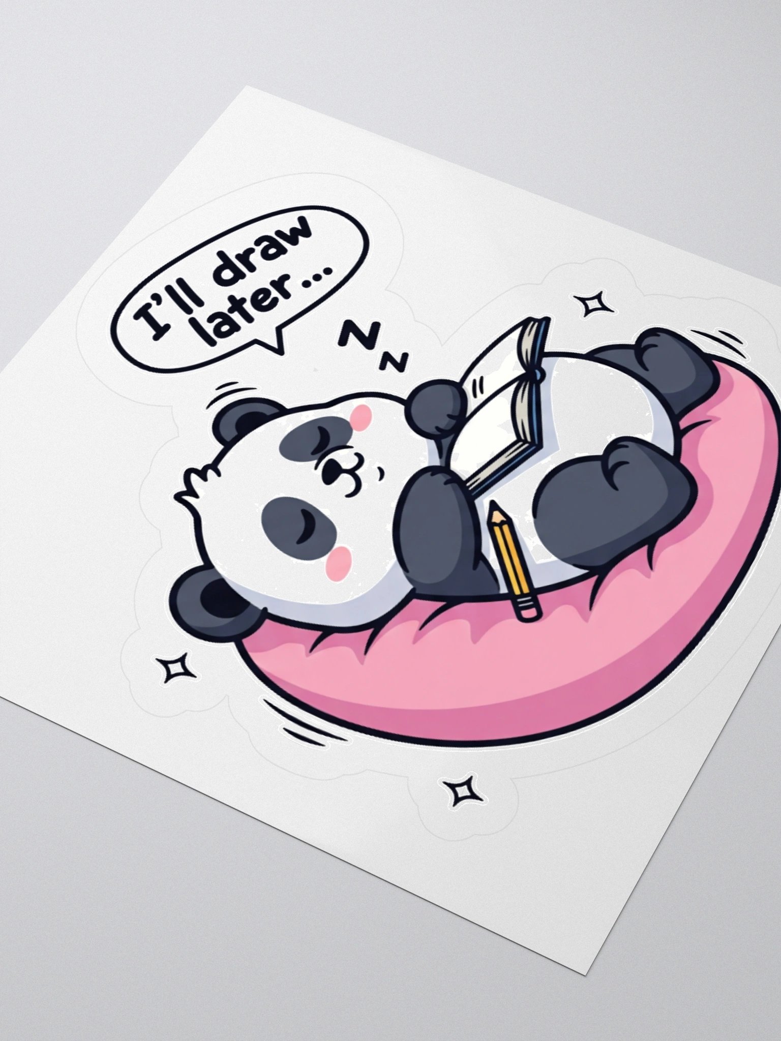 Procrastination Panda Kiss Cut Sticker product image (3)
