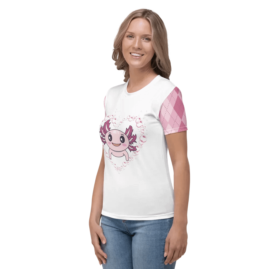 Pink And White Axolotl T-Shirt product image (2)