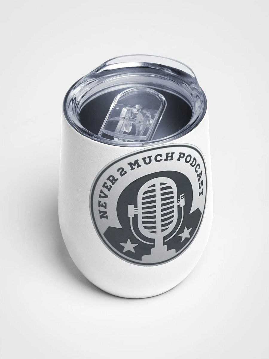 Never 2 Much Podcast Vintage Microphone Wine Tumbler product image (4)