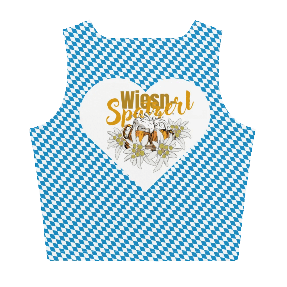 Wiesn-Spatzerl Crop T-Shirt Oktoberfest Bayerische Rauten-Blau-Weiss product image (4)