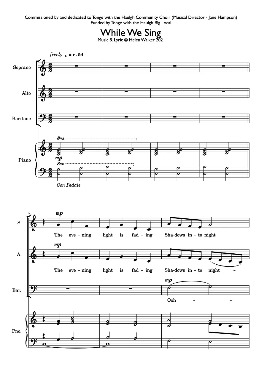 While We Sing (Choral - SAB & Piano) product image (1)