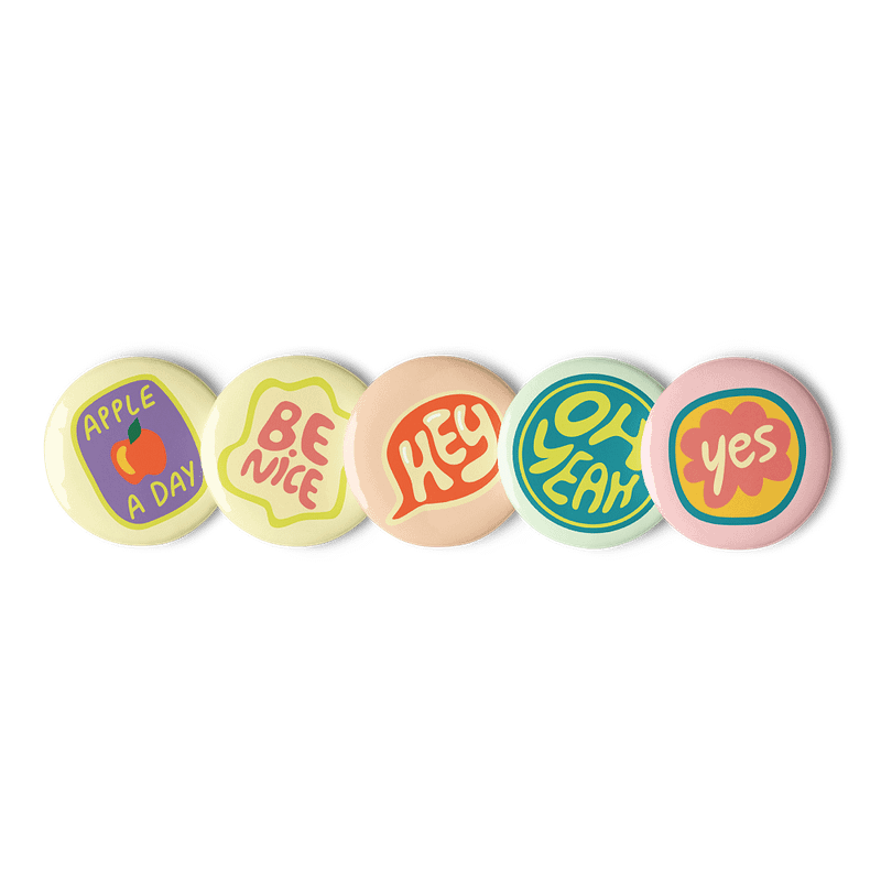 An Apple A Day Pin Button Set