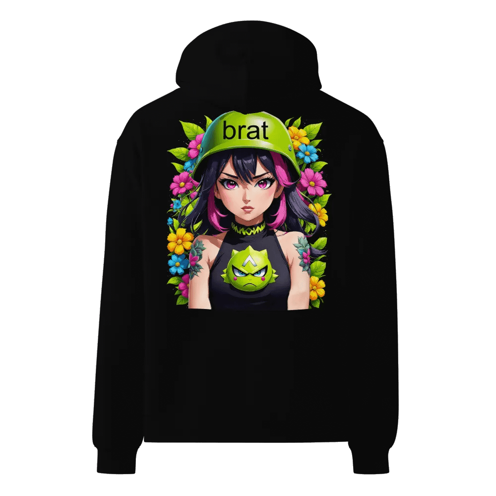 Brat - Premium Hoodie (Black) Brat Life - v6 (Back Printed Design) product image (1)