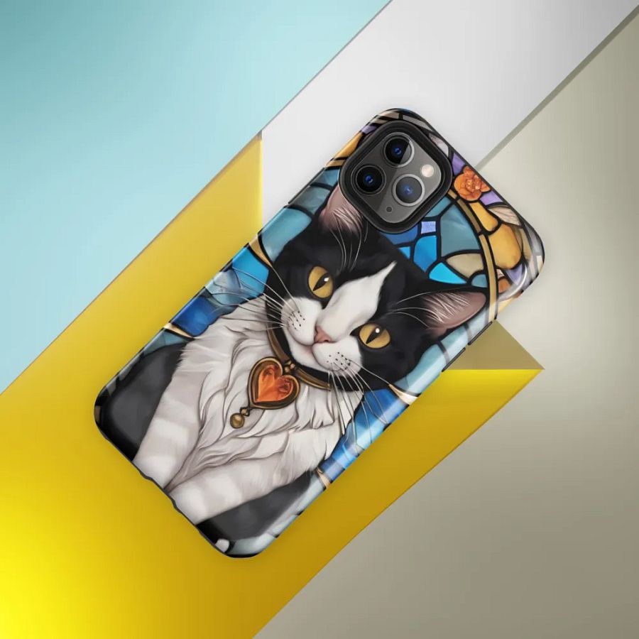 Stained Glass Cat iPhone Case product image (40)