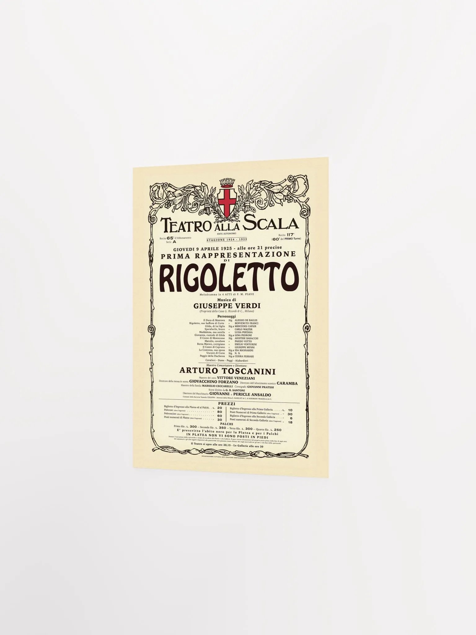 Vintage-Style La Scala Rigoletto Opera Poster product image (1)