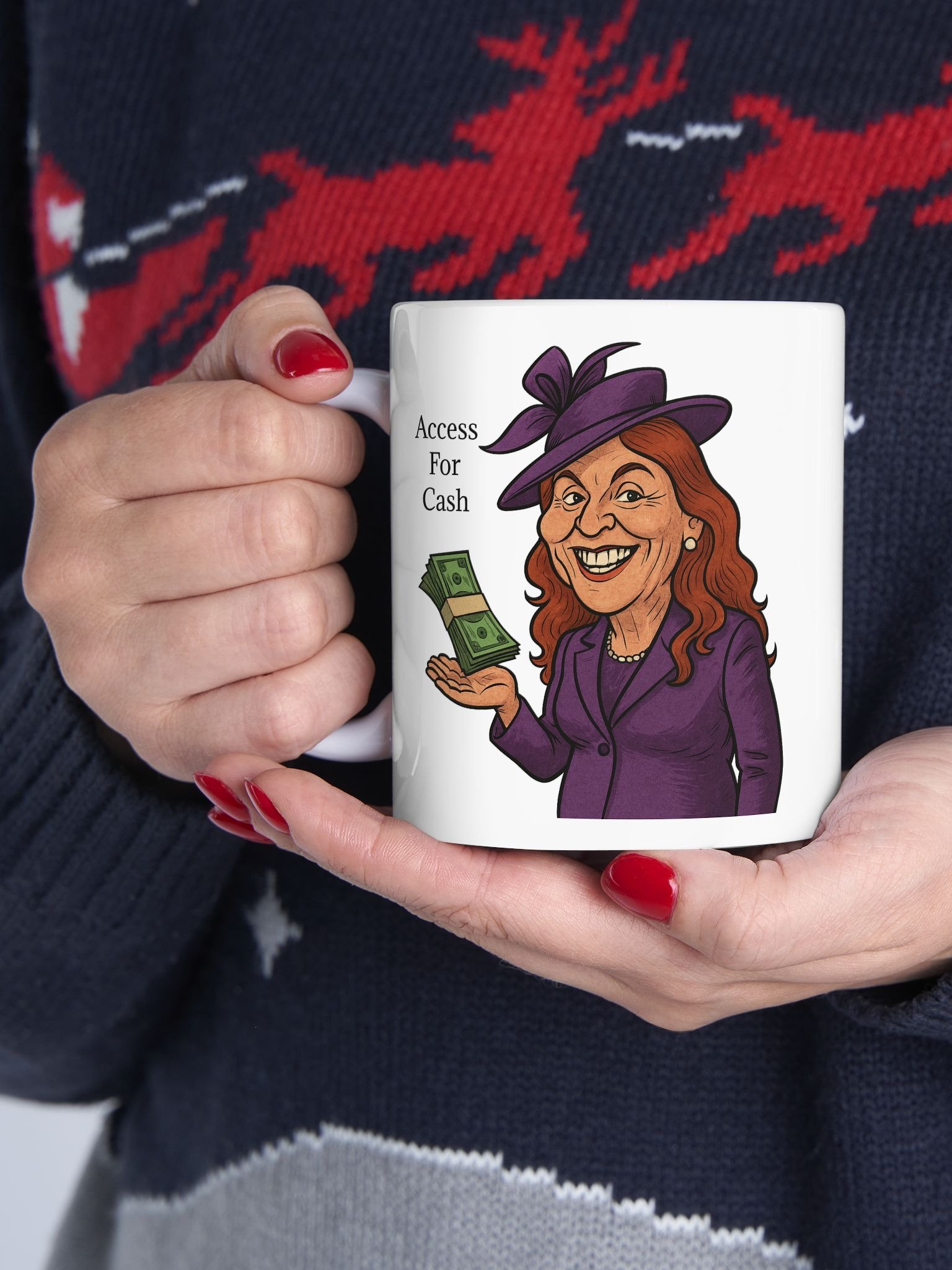 Royal Parody – “Access For Cash” Collectible Ceramic Mug (11oz) | As Never Collection product image (3)