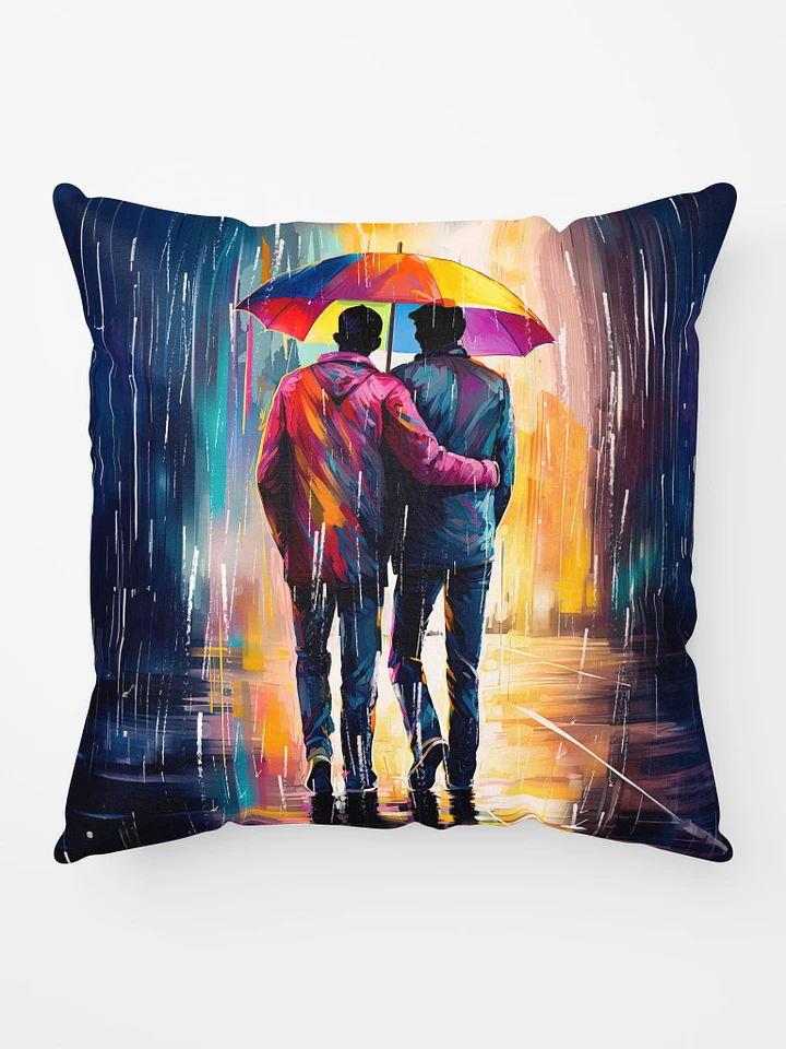 Gay Love In The Rain – Romantic Throw Pillow product image (1)