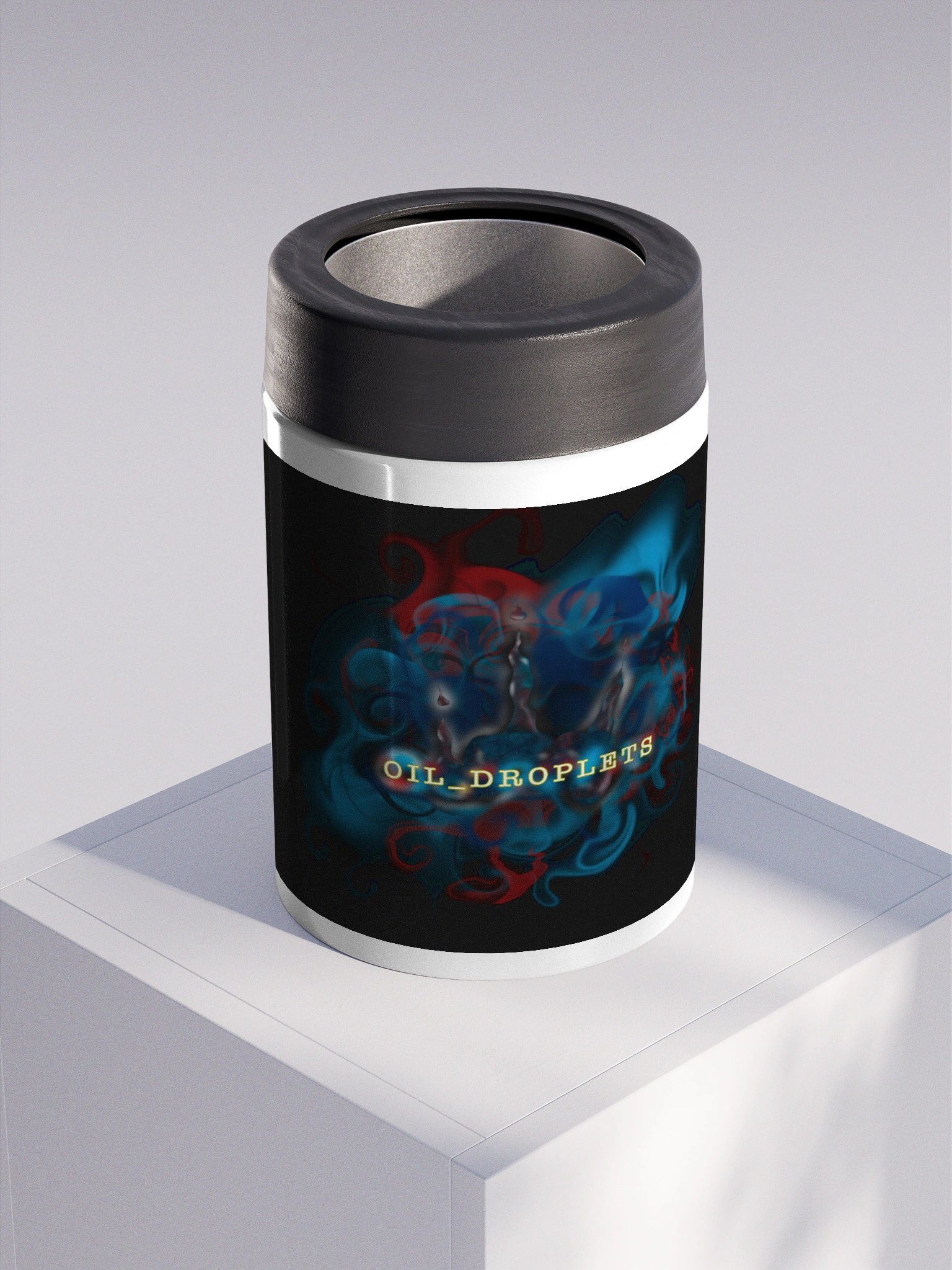 Oil Droplets Stainless Steel Koozie black product image (3)