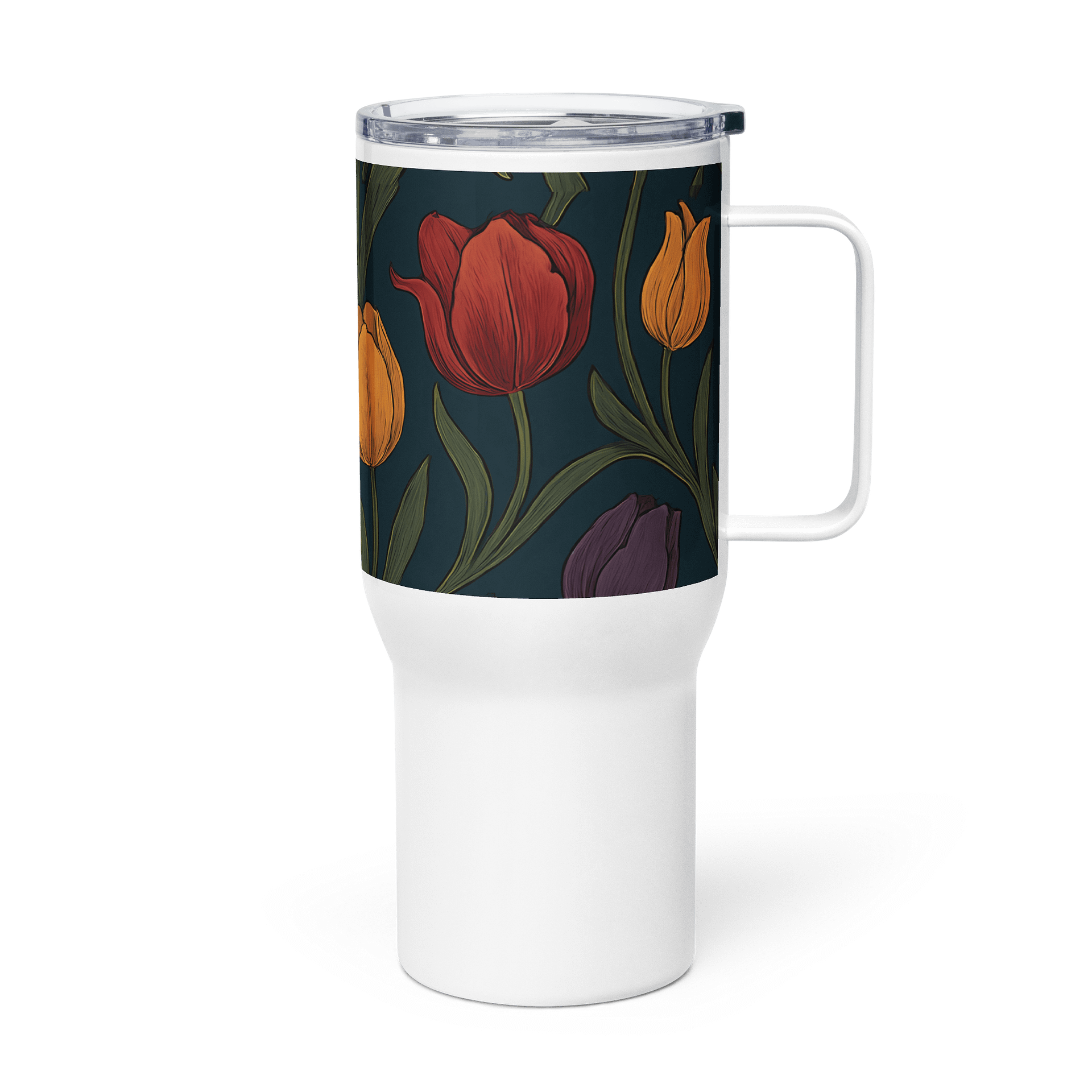 Tulip Gardening Coffee Tumbler – 20oz Insulated Mug with Pink & Yellow Tulips for Garden Enthusiasts product image (4)