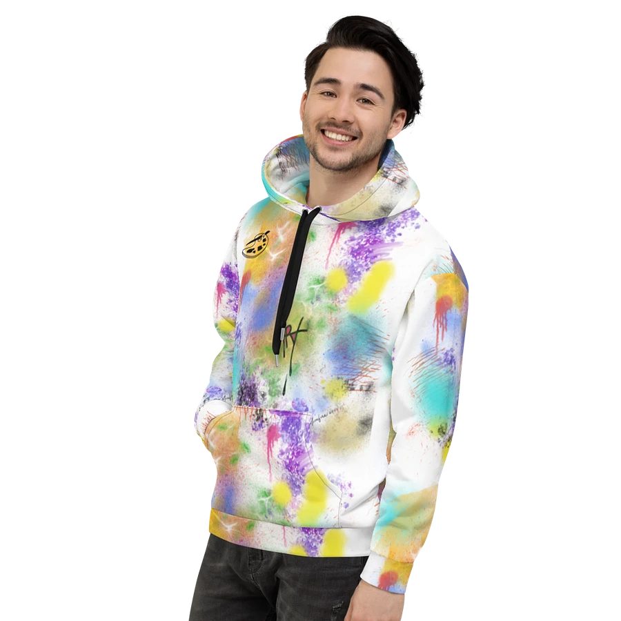 Splatter-Wear #4 All-Over-Print Unisex Hoodie/White product image (1)