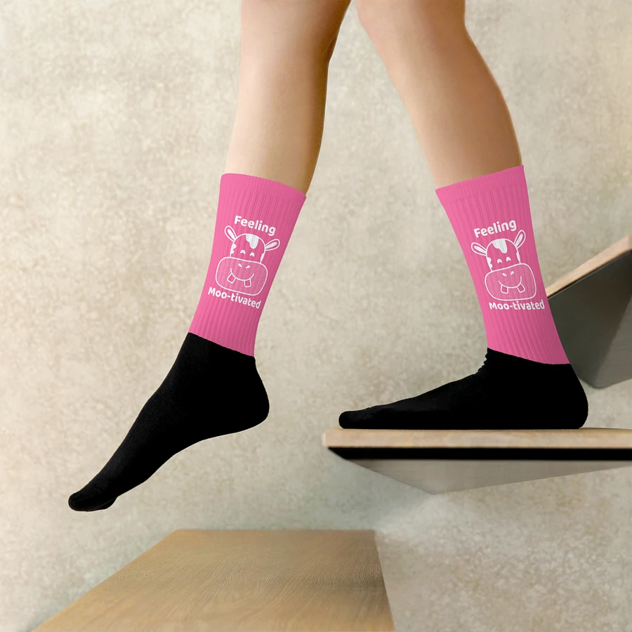 Feeling Mootivated Pink Cow Socks product image (10)