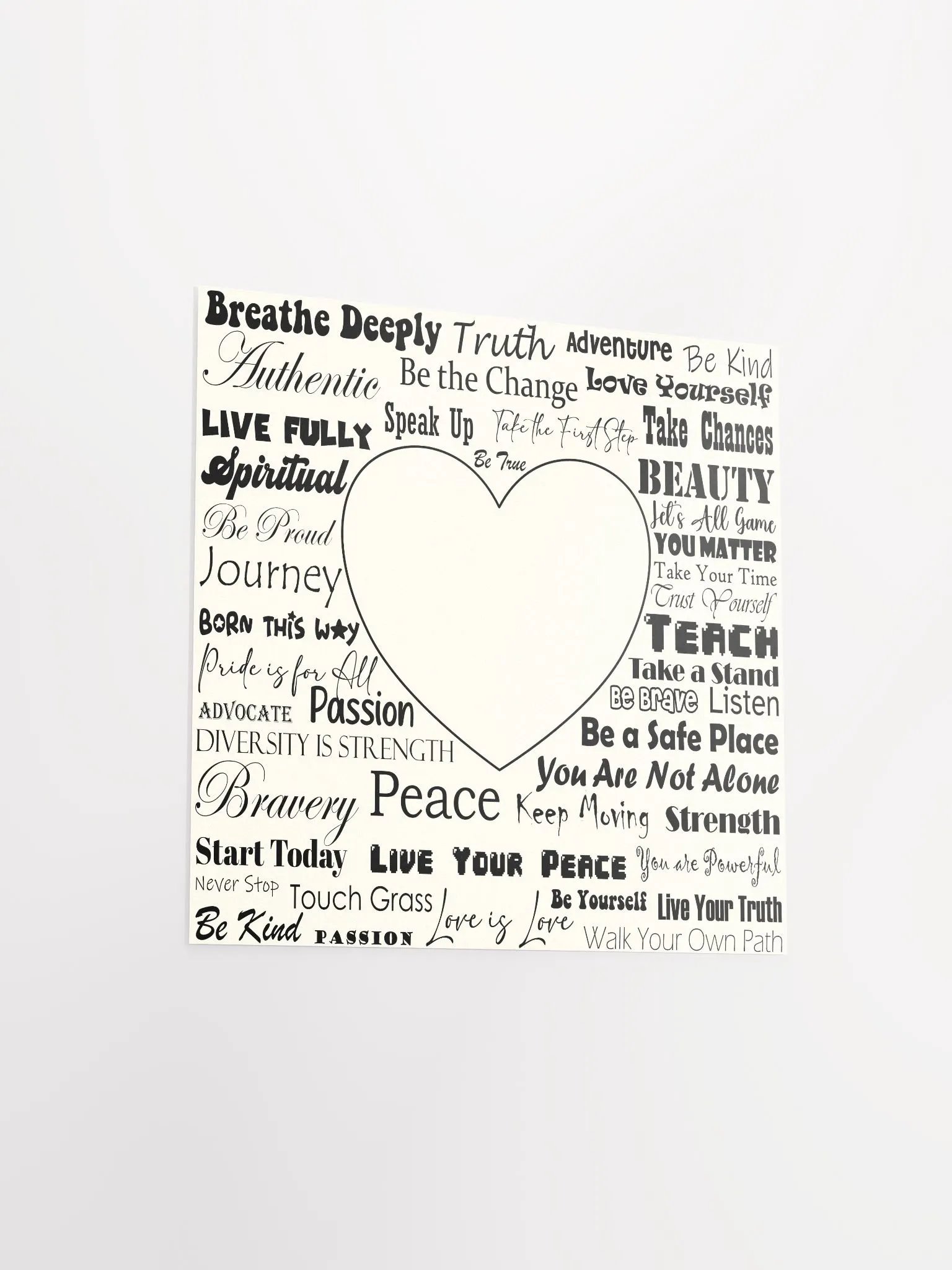 Love and Pride Square Poster (Black Text) product image (2)