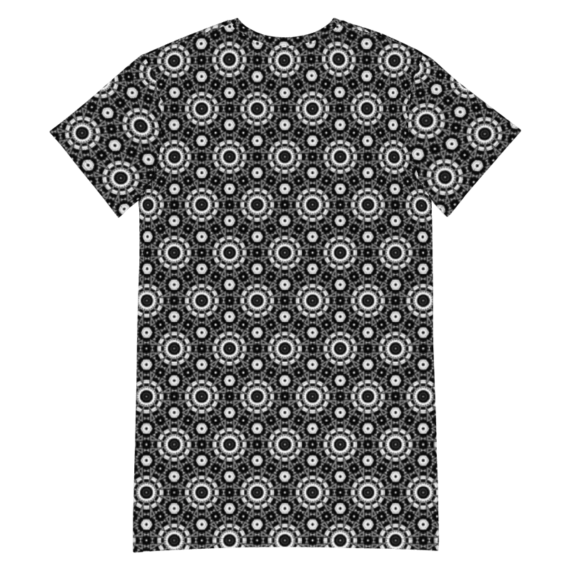 Abstract Monochrome Circles T Shirt Dress product image (11)