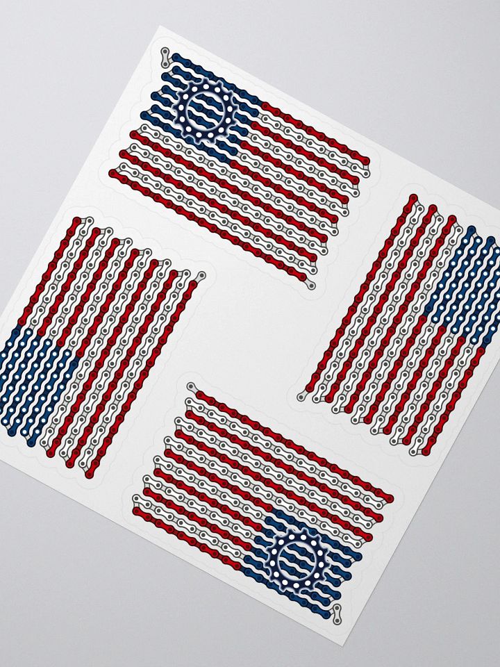 USA Dual Bike Chain Flag Sticker Set of 4 product image (2)
