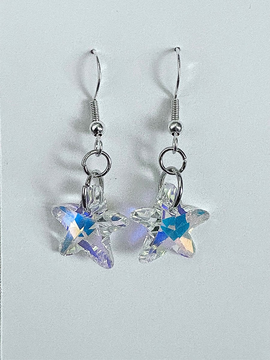 Handmade Iridescent Crystal Star Earrings | Monique Faella Designs™ | MFD-00100 product image (1)