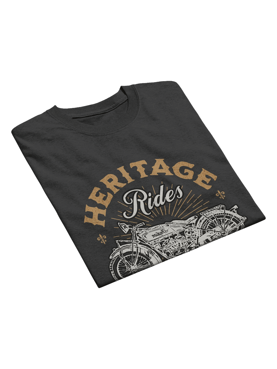 Heritage Rides T-Shirt | Vintage Motorcycle Biker Tee for Classic Riders product image (3)