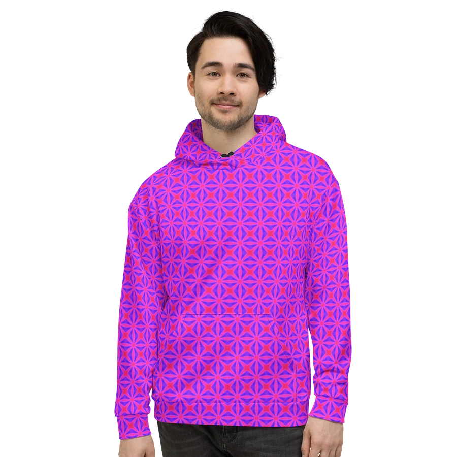 Abstract Vivid Pink and Purple Repeating Pattern Unisex All Over Print Hoodie! product image (12)