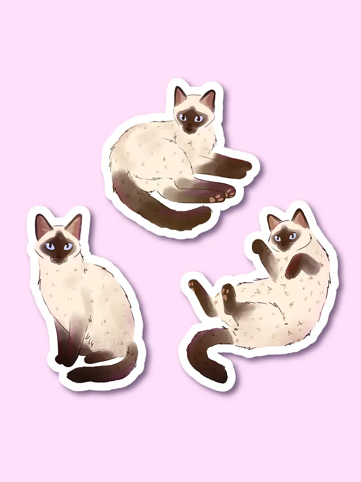 Siamese Cats Kiss Cut Stickers Set product image (1)