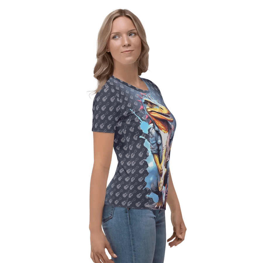 Dinosaur Playing Guitar All Over Print T-shirt product image (4)