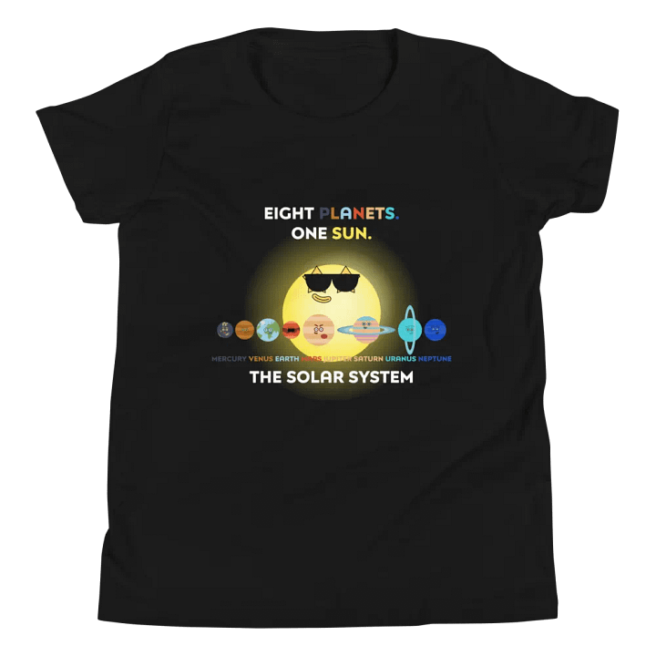 Solar System - Eight Planets One Sun dark Youth Short-Sleeve T-Shirt product image (1)
