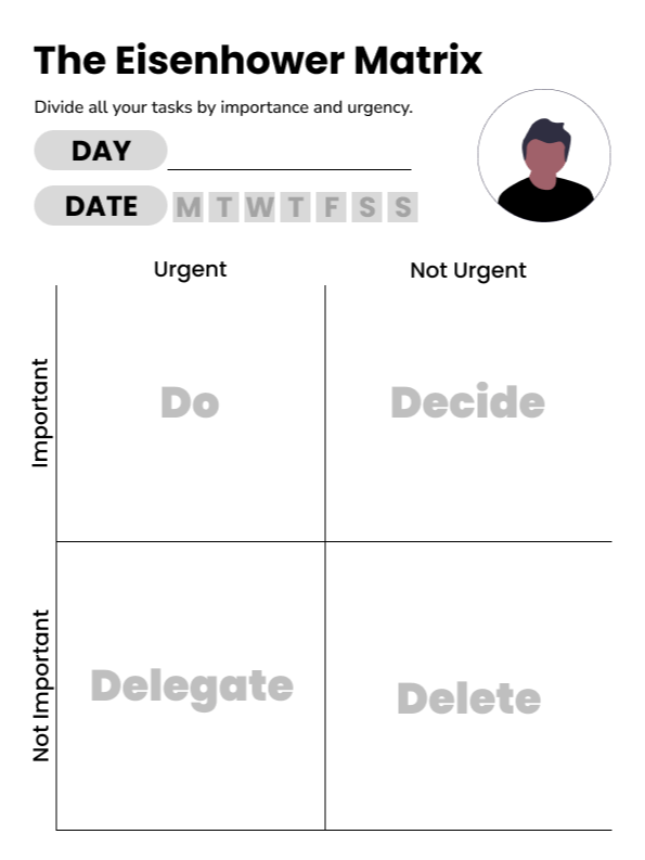 Eisenhower Matrix Printable product image (1)