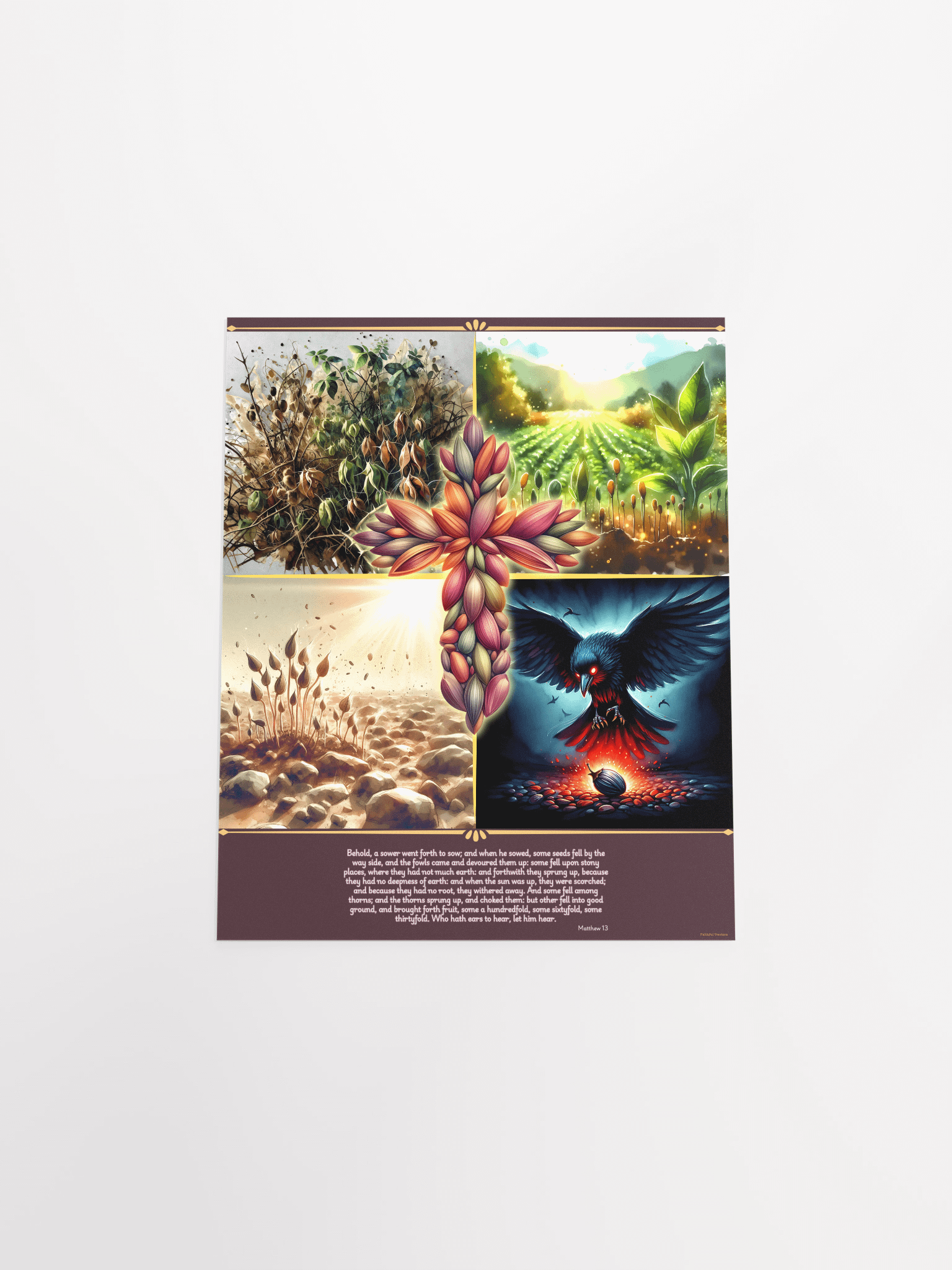 The Parable of the Sower - Christian Bible Verses Matthew 13 - Digital Art Poster product image (4)