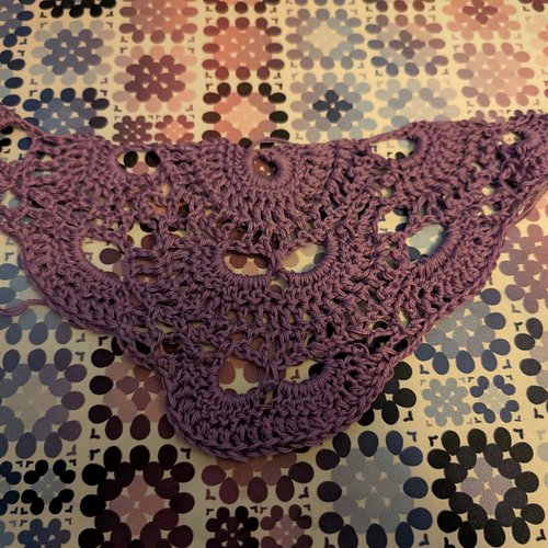 Started my first ever Virus shawl last night. I'm excited to see how this gradient yarn turns out. 💜🧶 

#knitting #shawl #hob...