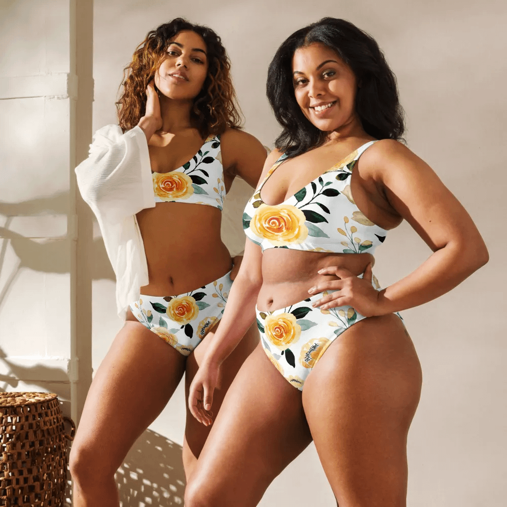 Yellow Rose Delight High Waist Bikini product image (8)