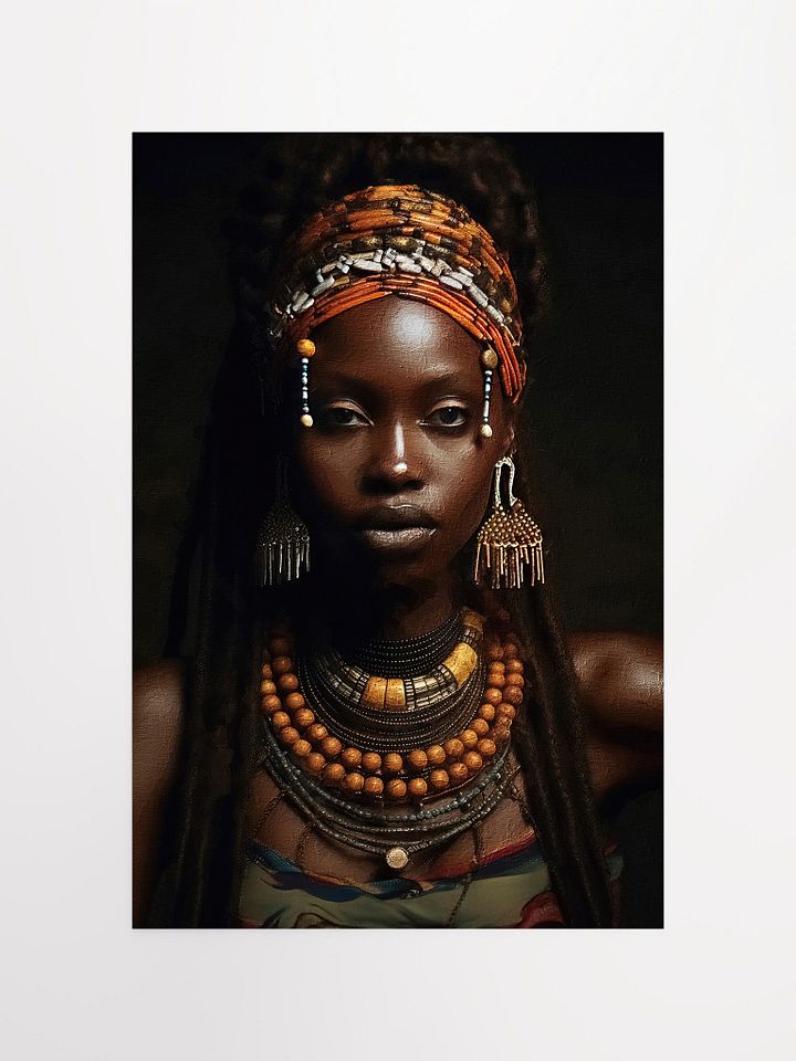 African Woman in Traditional Head Dress, Multi-Colored Jewelry Poster Print, Unframed product image (1)