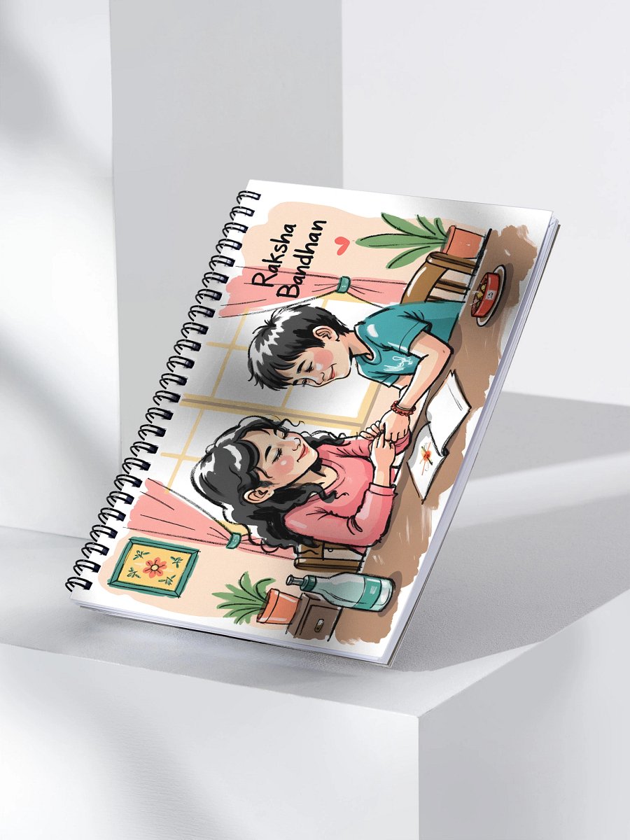 Sister-Brother Bond: Heartwarming Raksha Bandhan Art Spiral Notebook product image (3)