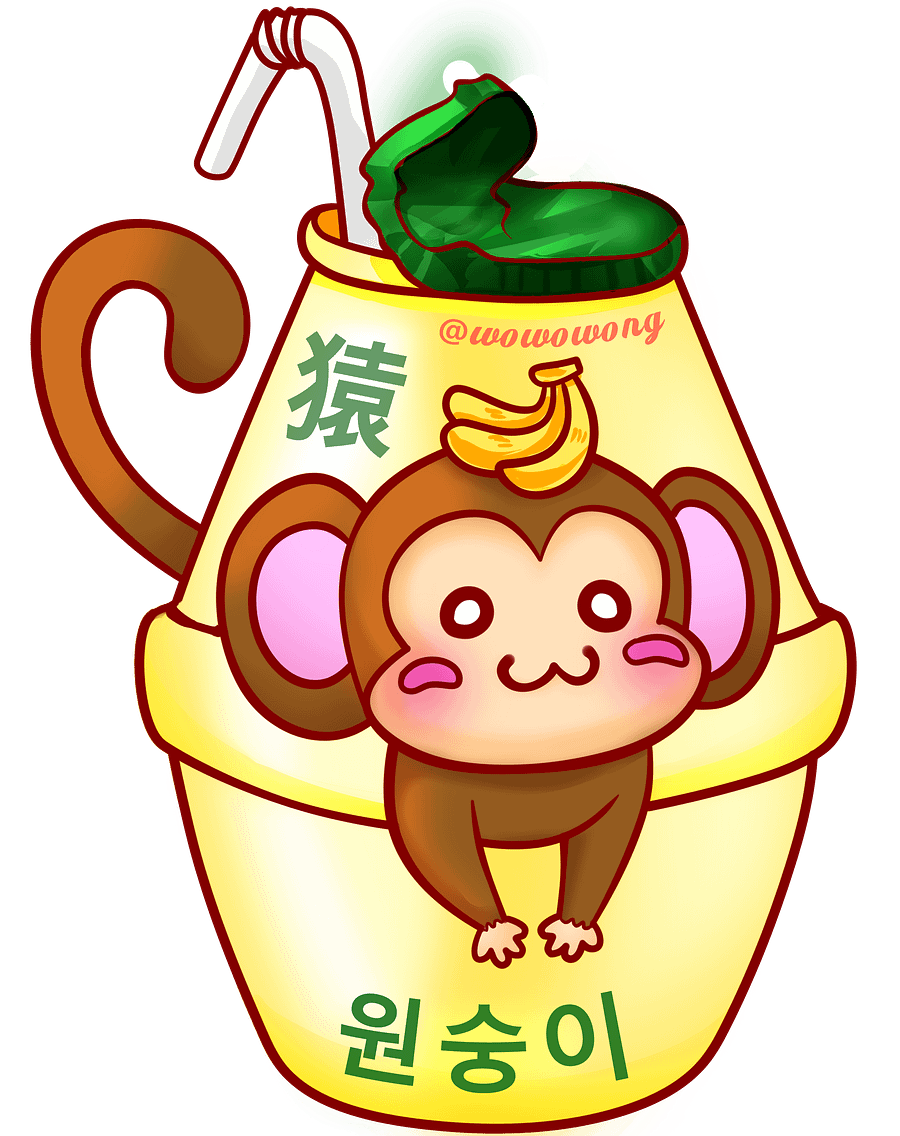 Zodiac Drinks - Banana Monkey Milk - Sticker product image (2)