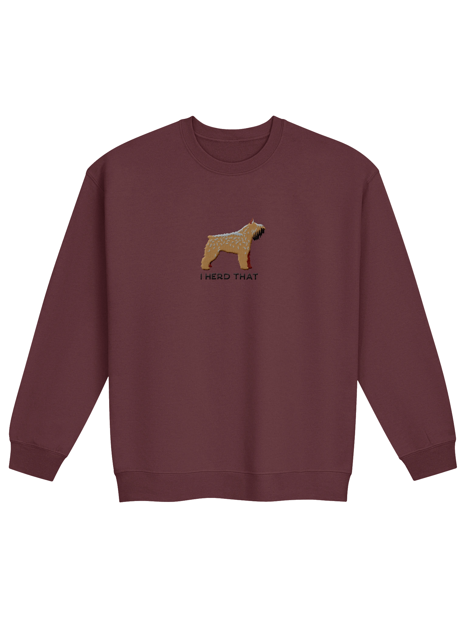 I Herd That Sweatshirt (Embroidered) of a Bouvier Des Flandres(Tan, Cropped Ears) product image (6)