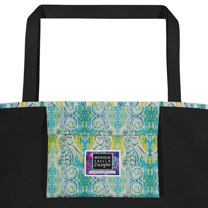 Painted Seahorses | Coastal Blue Watercolor Repeat | Tote Bag by Monique Faella Designs™ product image (2)