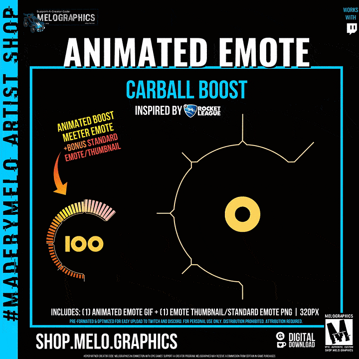 Carball Boost - Animated Twitch Emote | #MadeByMELO product image (1)