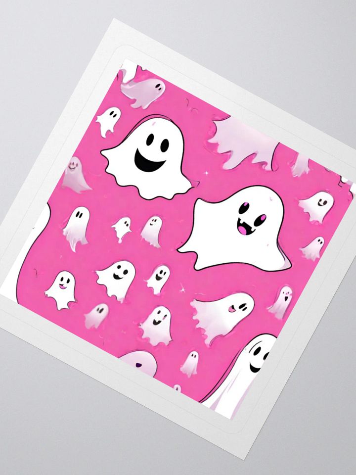 Spooky Smiles Pink Ghost Kiss Cut Stickers product image (4)