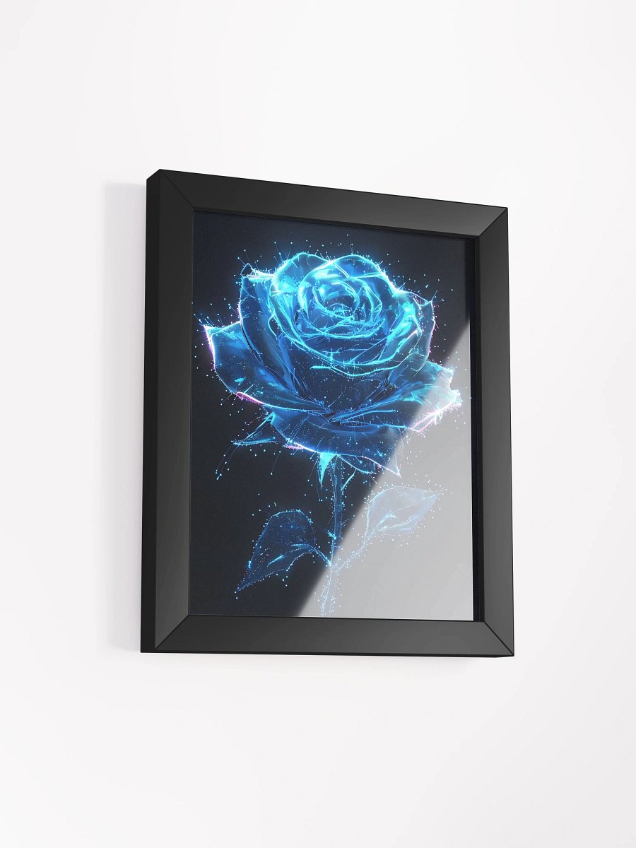 Neon Blue Rose Glow Matte Poster product image (3)