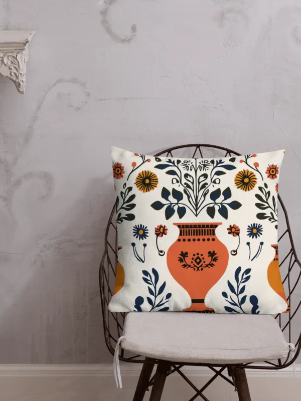 Greek Amphora Bloom: Folk Art Cushion product image (2)