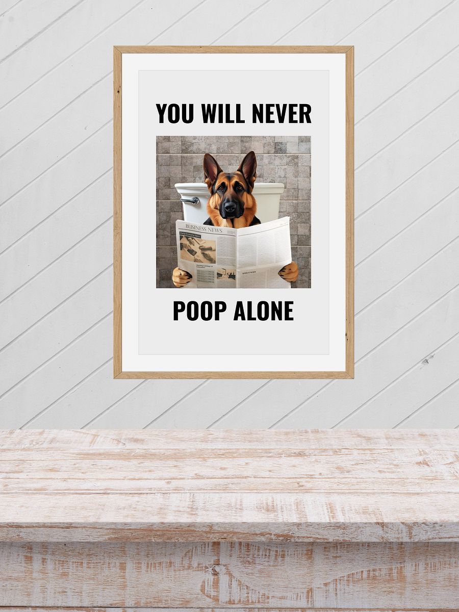German Shepherd On Toilet Bathroom Downloadable Wall Art product image (7)