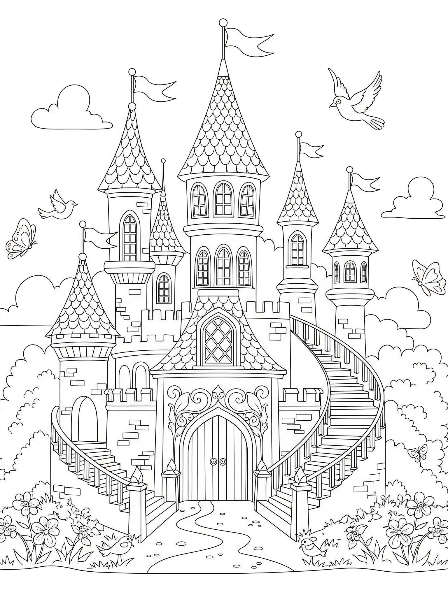 Colouring Castle Pages, Pages of Colouring, Children Coloring Printing Pages, Castles product image (5)