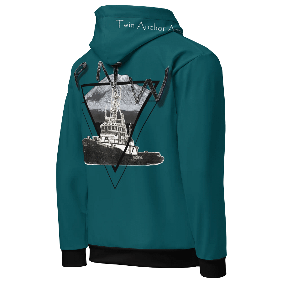 Teal, Red Triangle-Mt Raine- PNW Millennium Tug Hoodie product image (5)