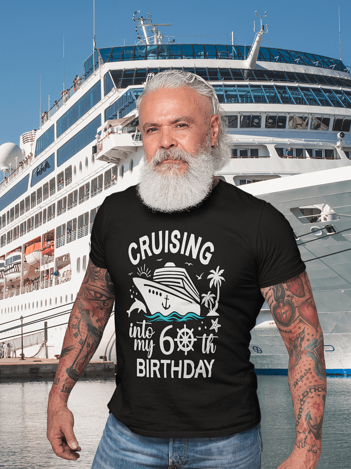 Cruising Into My 60th Birthday Celebration Unisex Softstyle T-Shirt Dark Colours product image (2)