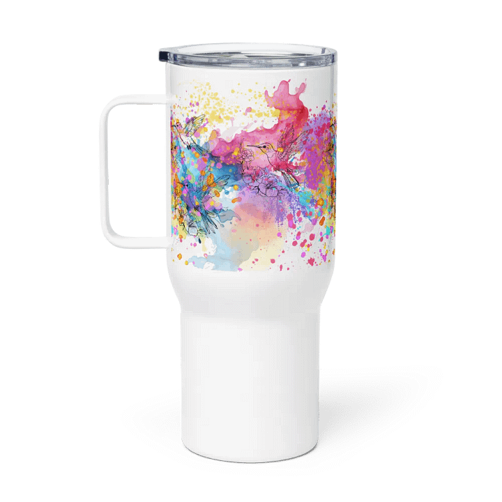 watercolor hummingbird design travel mug for arty moms daughters friends product image (1)
