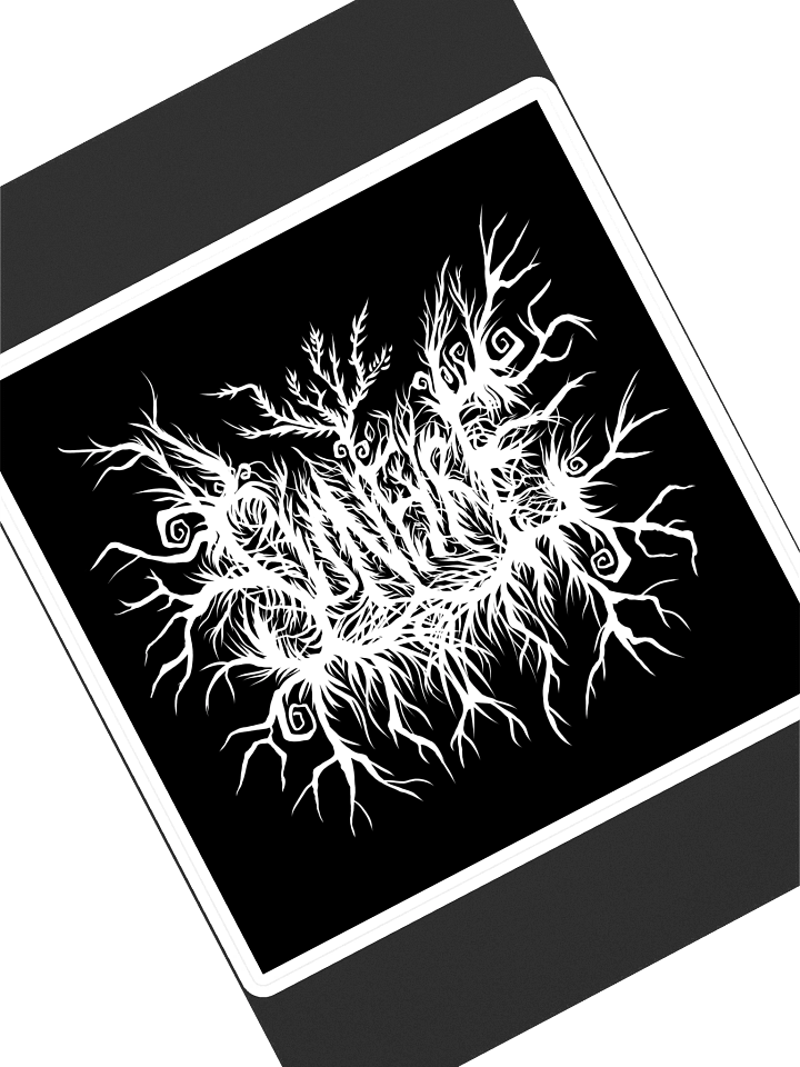 White Metal logo on Black Sticker product image (1)