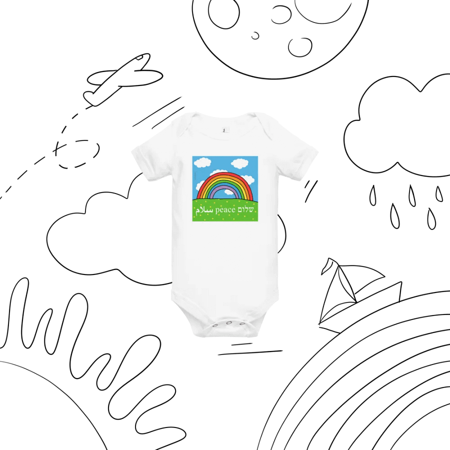 Peace Shalom Salaam Rainbow Onesie product image (6)