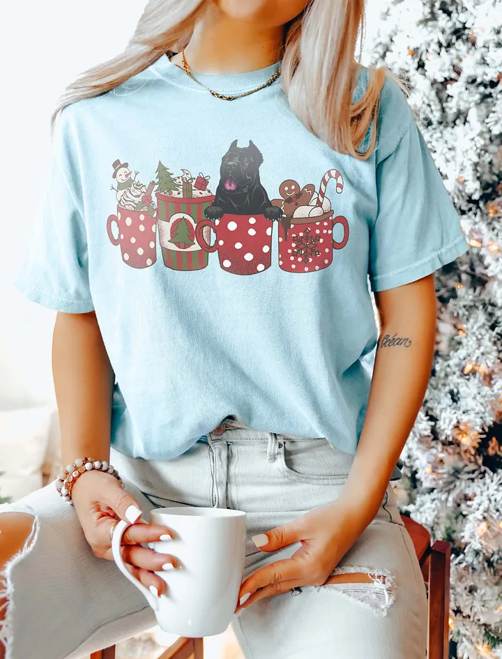 Cute Cane Corso in a Christmas Cup T-Shirt | Funny Christmas Pup in a Cup product image (6)