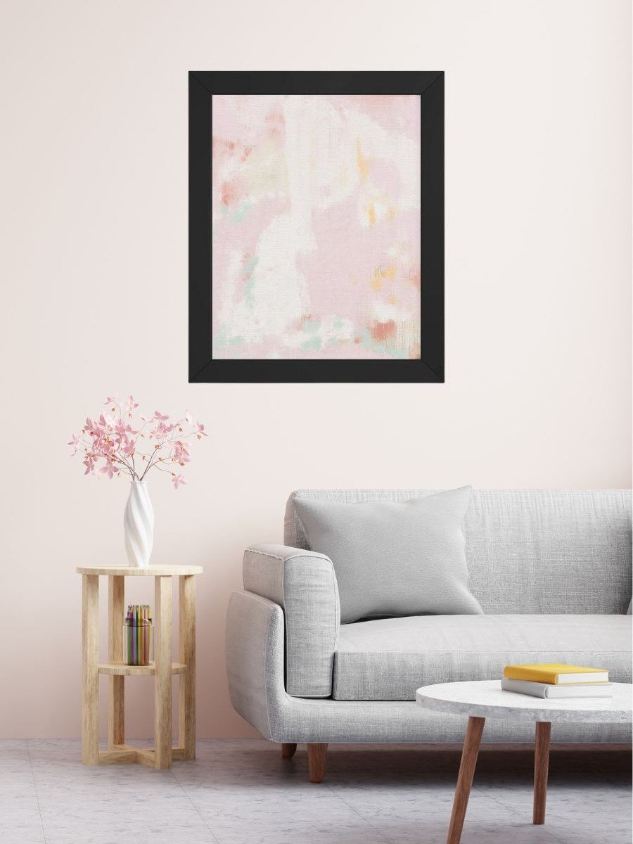 Abstract Print Pink and White Painting Blush Pink Wall Art Print product image (1)